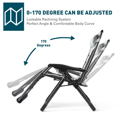 Arlmont & Co. Muhab Folding Zero Gravity Camping Chair Fashion Recliner